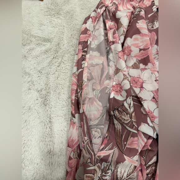 Alexia Admor Mauve Draped Front Floral Dress – No Size Tag (See Measurements) - Picture 10 of 11